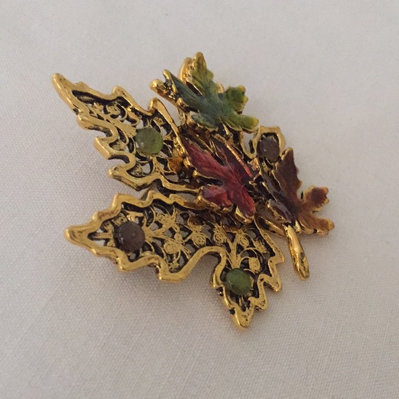 🍏50% OFF/3+...Antique Inspired Maple Leaf Brooch - Picture 4 of 7